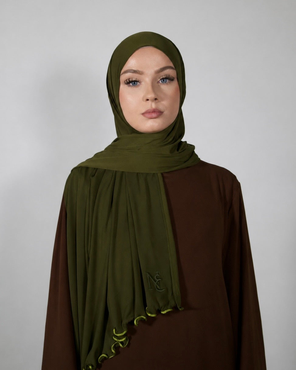 OLIVE NOIR- Premium Ripple Jersey